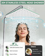 Shower Riser Rail Kit Square Overhead