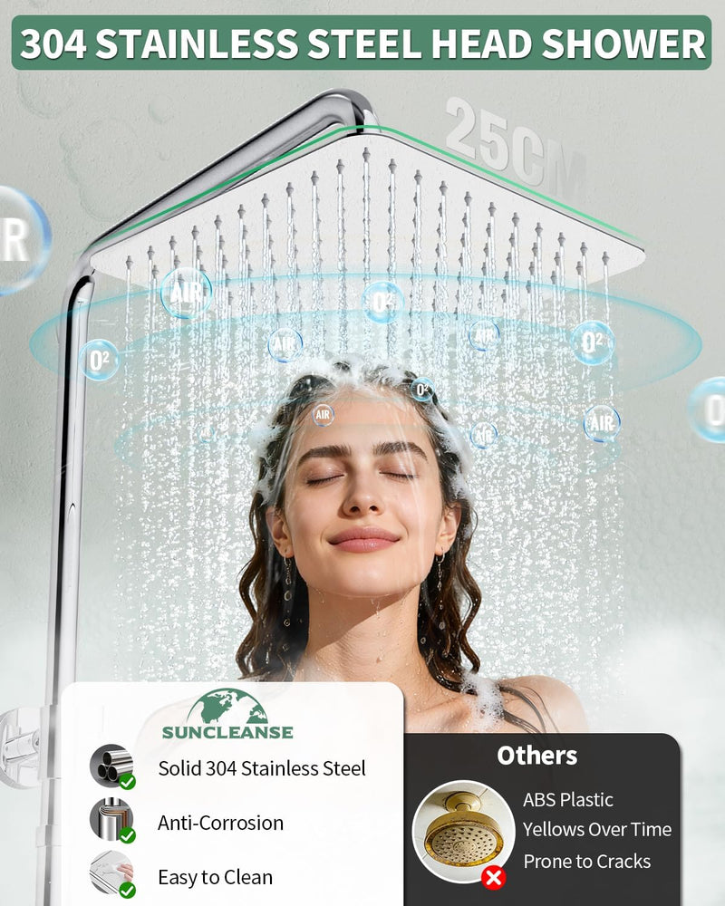 Shower Riser Rail Kit Square Overhead