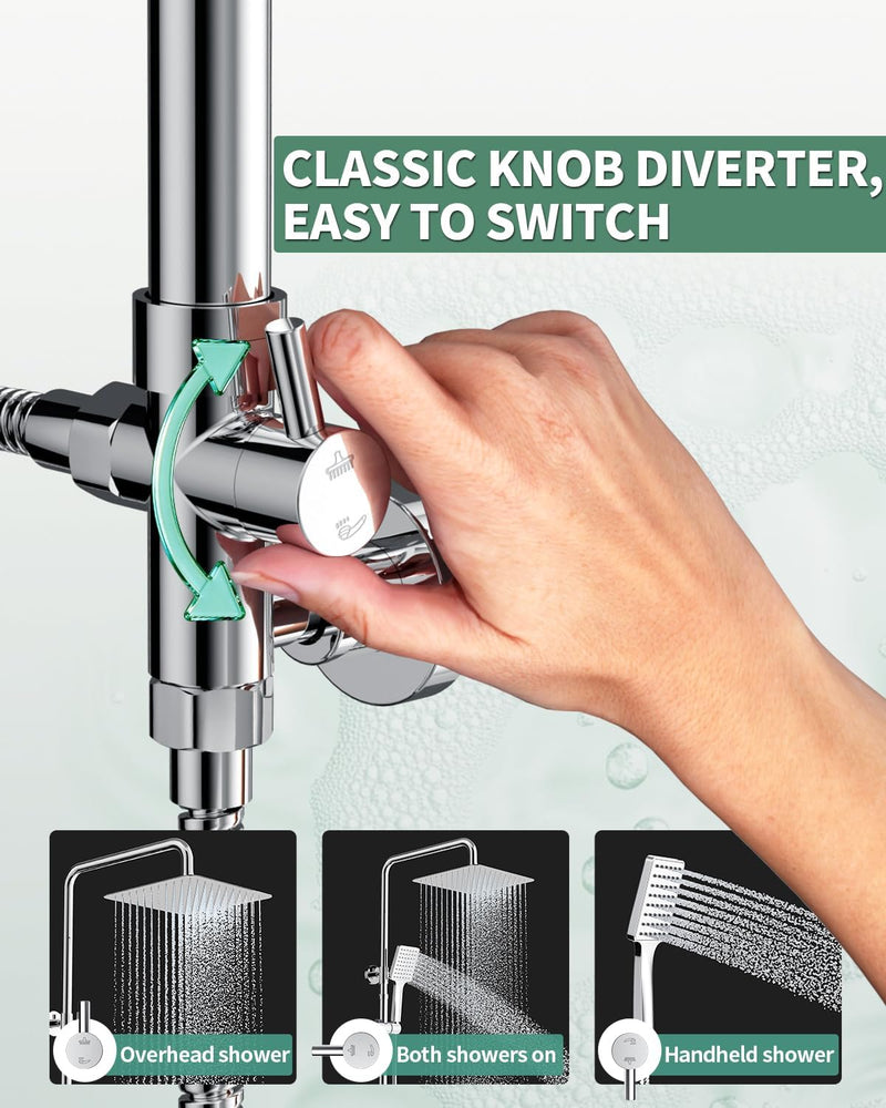 Shower Riser Rail Kit Square Overhead