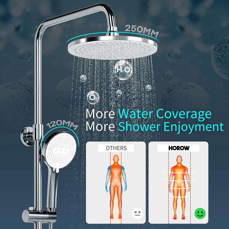 Shower Riser Rail Kit with 10" Rainfall Head