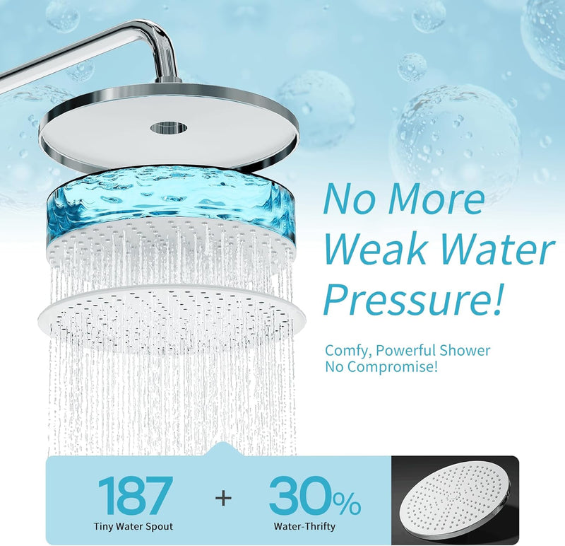 Shower Riser Rail Kit with 10" Rainfall Head