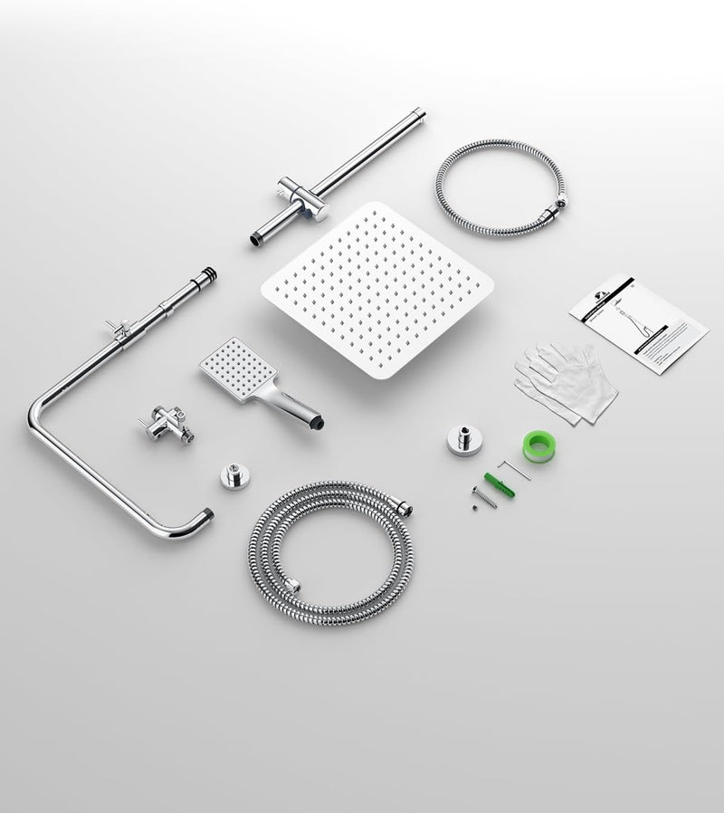 Shower Riser Rail Kit Square Overhead