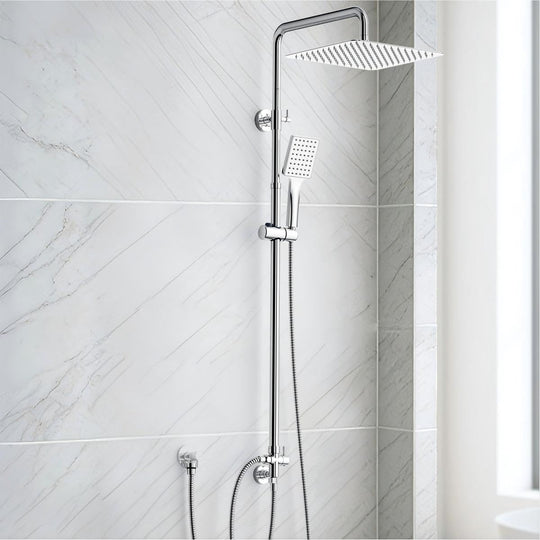 Shower Riser Rail Kit Square Overhead