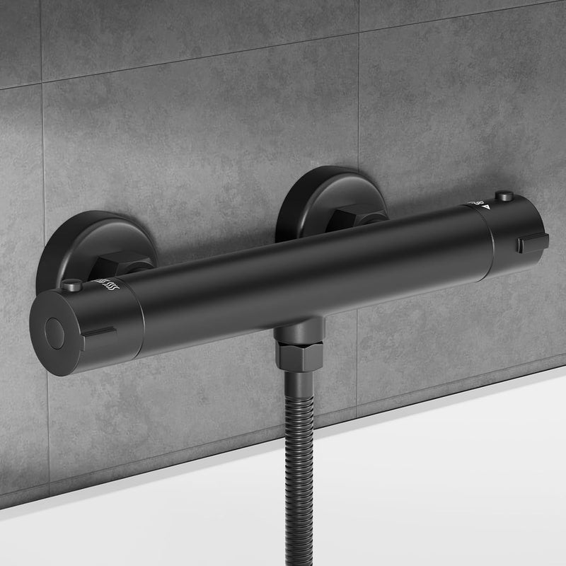 Shower Riser Rail Thermostatic Bath Mixer Wall Mounted