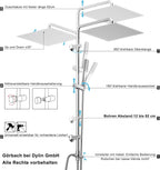 Shower Riser Rail with Height Adjustable 304 Sus
