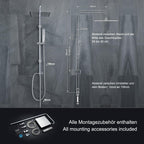 Shower Riser Rail with Height Adjustable 304 Sus