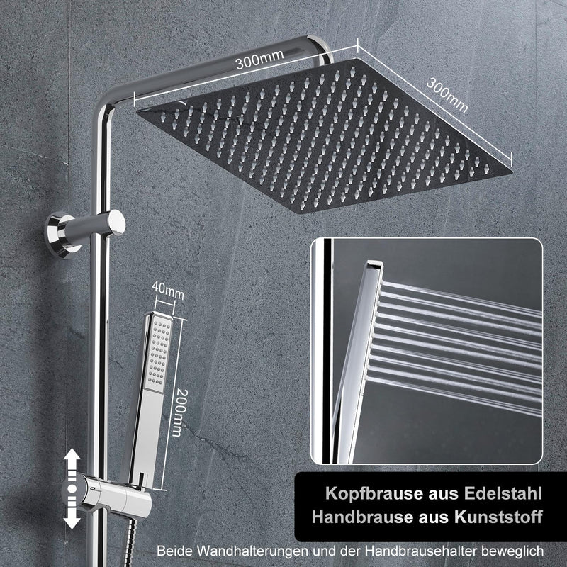 Shower Riser Rail with Height Adjustable 304 Sus