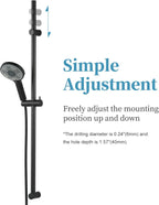 Shower Slide Bar with 6 Modes Head Set