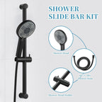 Shower Slide Bar with 6 Modes Head Set