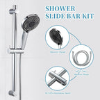 Shower Slide Bar with 6 Modes Head Set