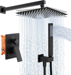 Shower System 10-Inch Concealed Set 3-Modes Square Rainfall