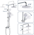 Shower System with Diverter Mixer Set 8” Square