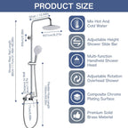 Shower System with Diverter Mixer Set 8” Square