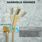 Shower System with Rain Handheld Wall Mounted Mixer