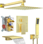 Shower System with Rain Handheld Wall Mounted Mixer