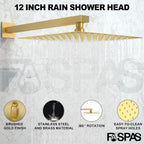 Shower System with Rain Handheld Wall Mounted Mixer