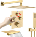 Shower System with Tub Spout Push-Button Valve Kit