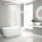 Shower System with Tub Spout Push-Button Valve Kit