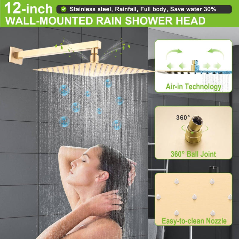 Shower System with Tub Spout Push-Button Valve Kit