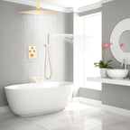 Shower System with Tub Spout Push-Button Valve Kit