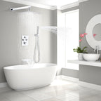 Shower System with Tub Spout Push-Button Valve Kit