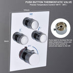 Shower System with Tub Spout Push-Button Valve Kit