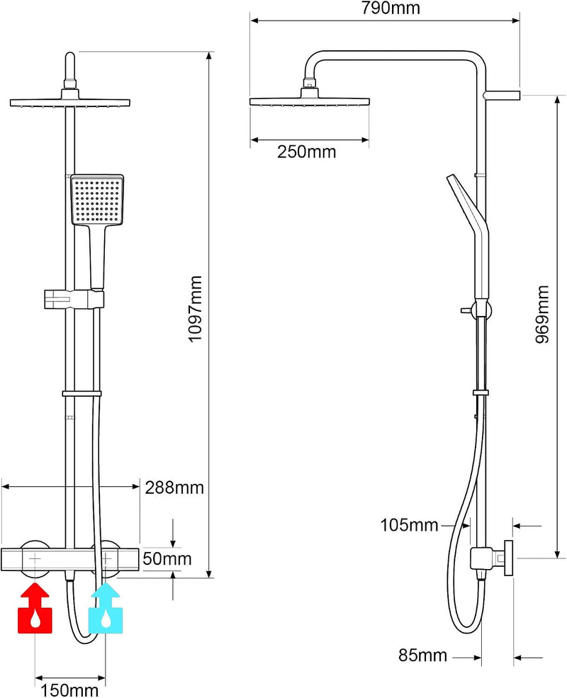 Showers Honesty Mixer Shower Ev Square Bar Valve