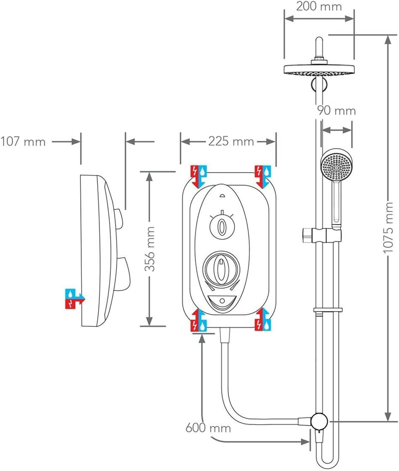 Showers Jump Electric Shower 10.8KW Chrome 1..012