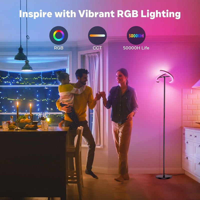 Floor Lamp Colour Changing Standing Modern Stepless Dimmable