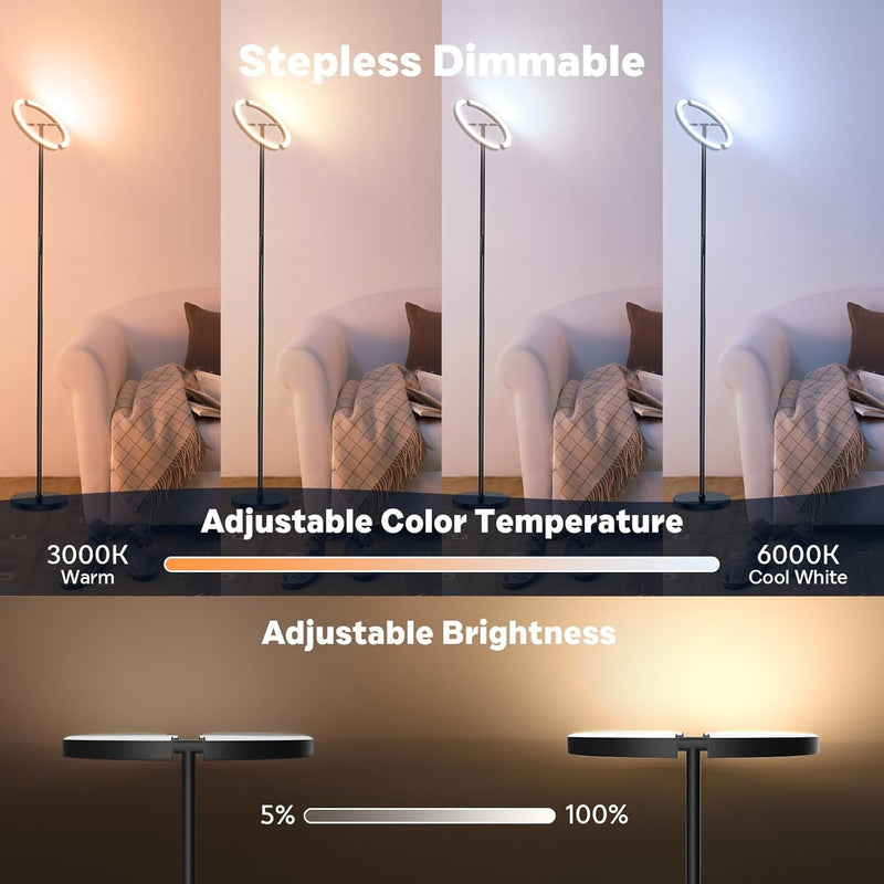 Floor Lamp Colour Changing Standing Modern Stepless Dimmable
