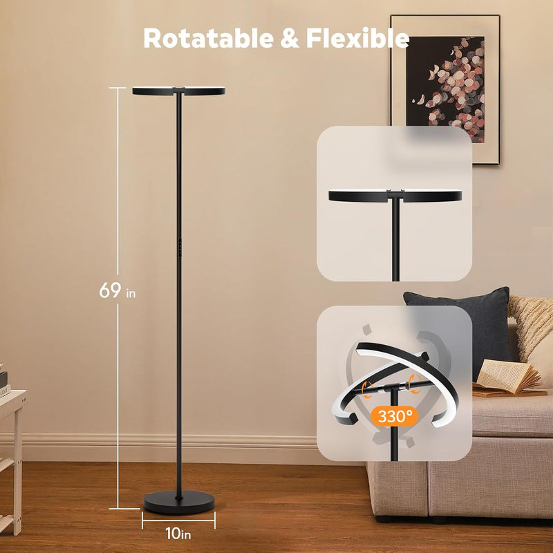 Floor Lamp Colour Changing Standing Modern Stepless Dimmable