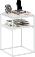 Side Table 2-Tier Stackable Metal Frame