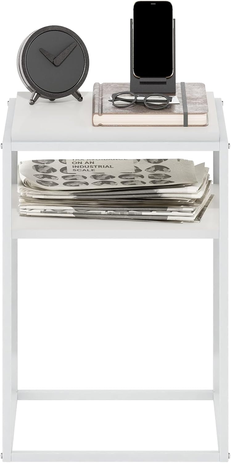 Side Table 2-Tier Stackable Metal Frame