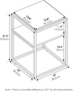 Side Table 2-Tier Stackable Metal Frame