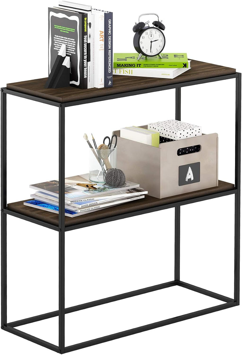 Side Table 2-Tier Stackable Metal Frame