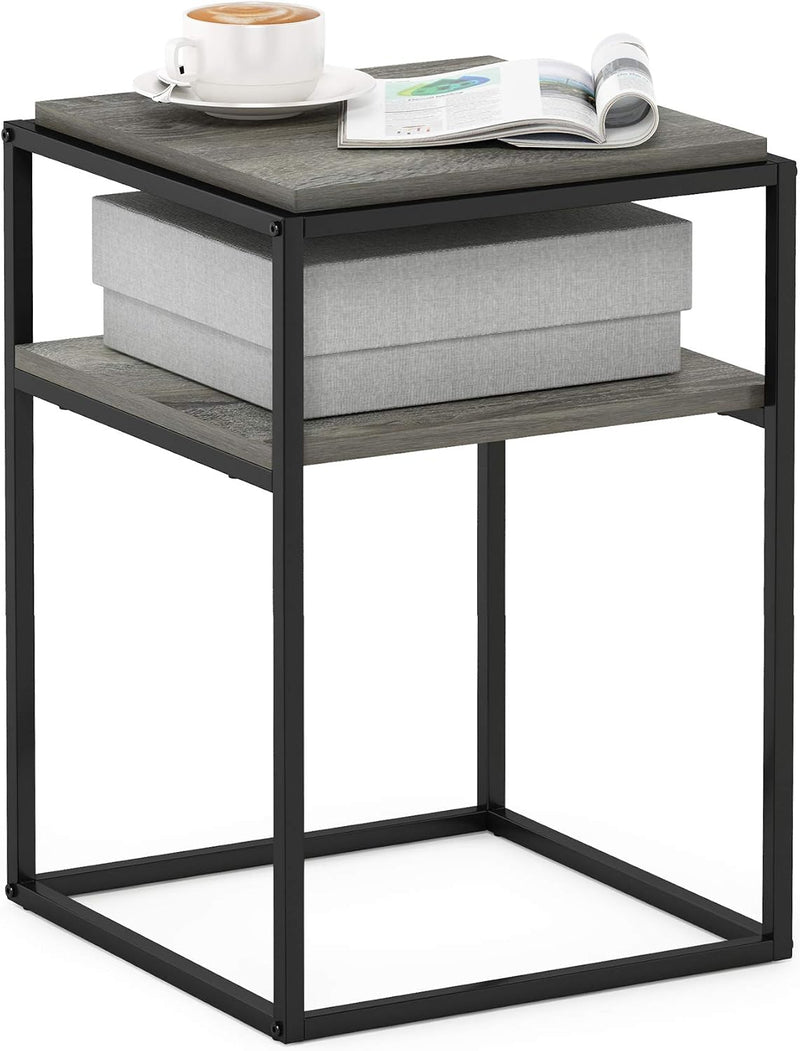 Side Table 2-Tier Stackable Metal Frame