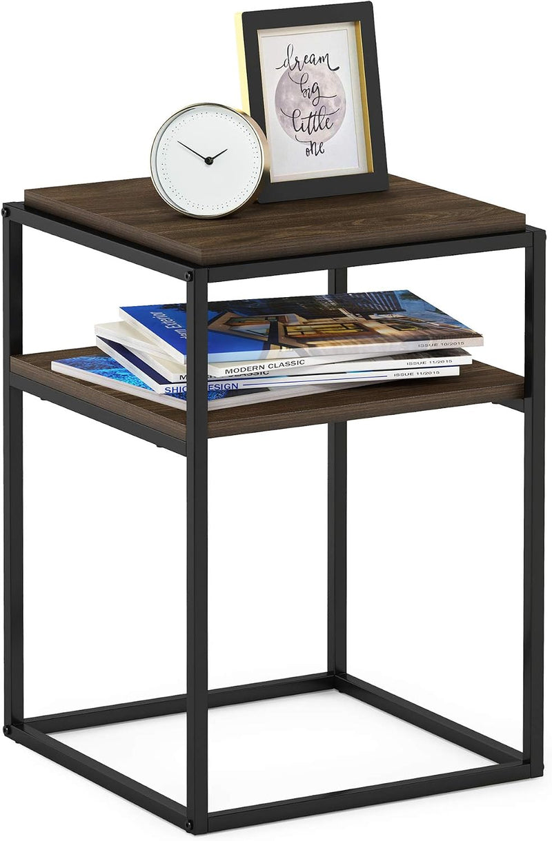 Side Table 2-Tier Stackable Metal Frame