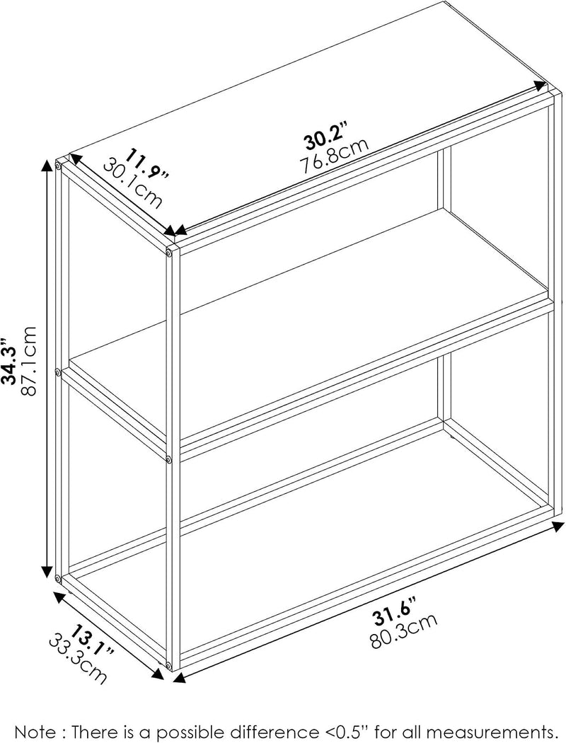 Side Table 2-Tier Stackable Metal Frame