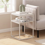 Side Table 2-Tier Stackable Metal Frame