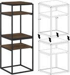 Side Table 2-Tier Stackable Metal Frame