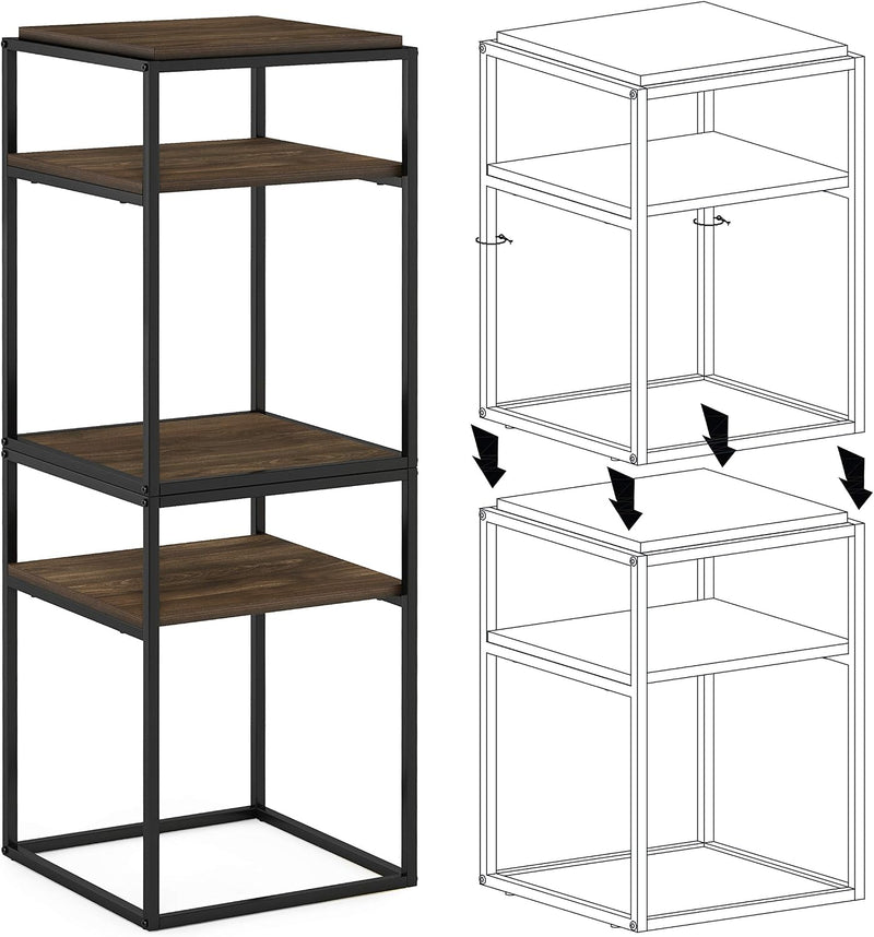 Side Table 2-Tier Stackable Metal Frame