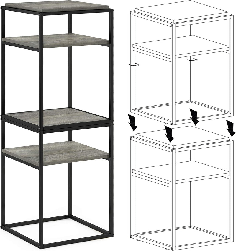 Side Table 2-Tier Stackable Metal Frame