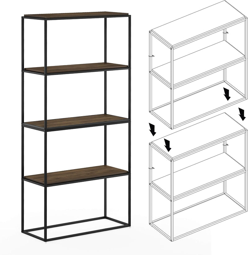 Side Table 2-Tier Stackable Metal Frame