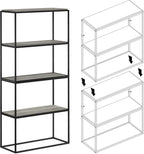 Side Table 2-Tier Stackable Metal Frame