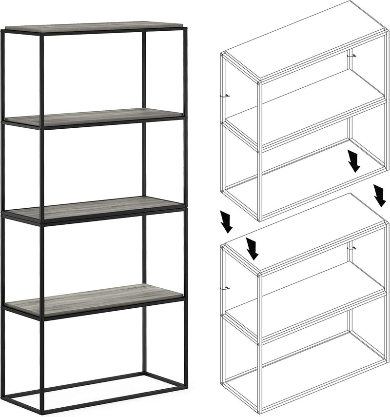 Side Table 2-Tier Stackable Metal Frame