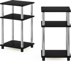 Side Table 3-Tier End Tables Open Shelves Night (Set of 2)