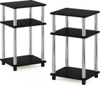 Side Table 3-Tier End Tables Open Shelves Night (Set of 2)