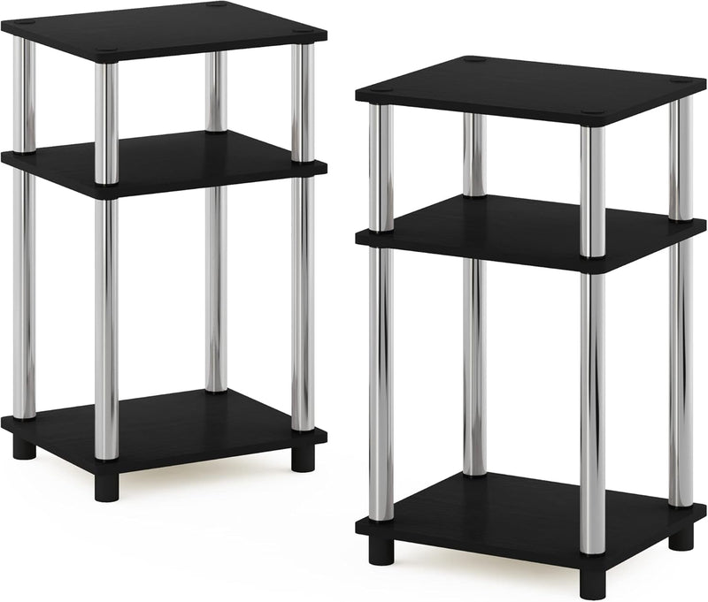 Side Table 3-Tier End Tables Open Shelves Night (Set of 2)