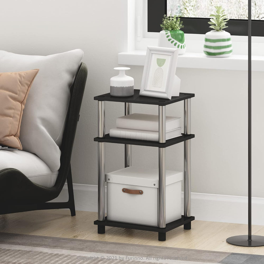 Side Table 3-Tier End Tables Open Shelves Night (Set of 2)