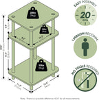 Side Table 3-Tier End Tables Open Shelves Night (Set of 2)
